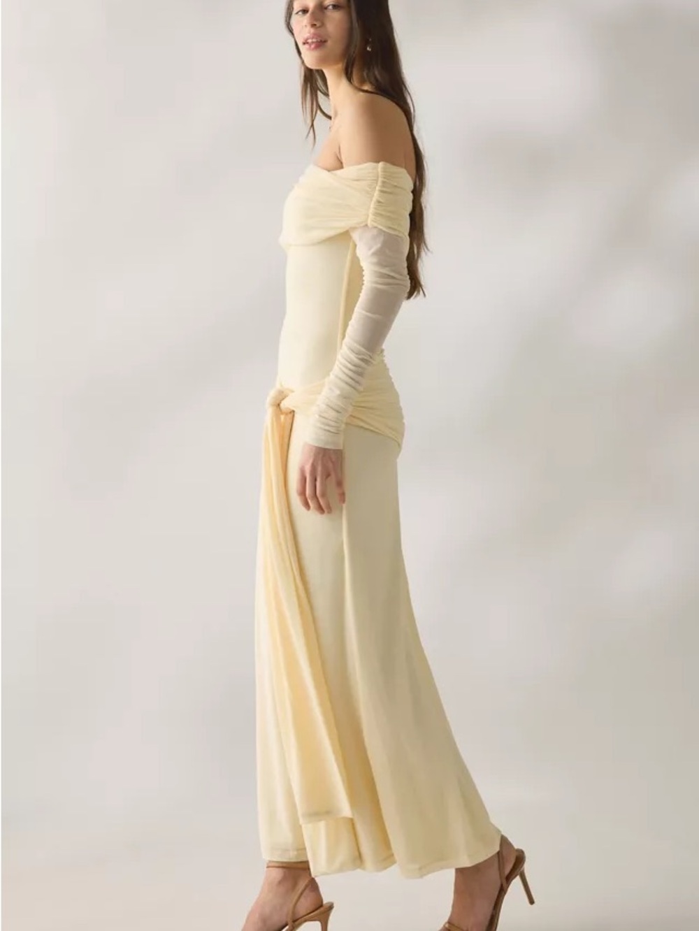 NWT Bardot Selina Tie-Front Mesh Dress in Ivory|Sz 10